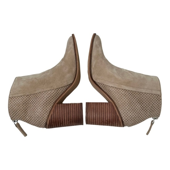 Steve Madden Replay Tan Suede Perforated Ankle Booties 8M - Picture 6 of 13